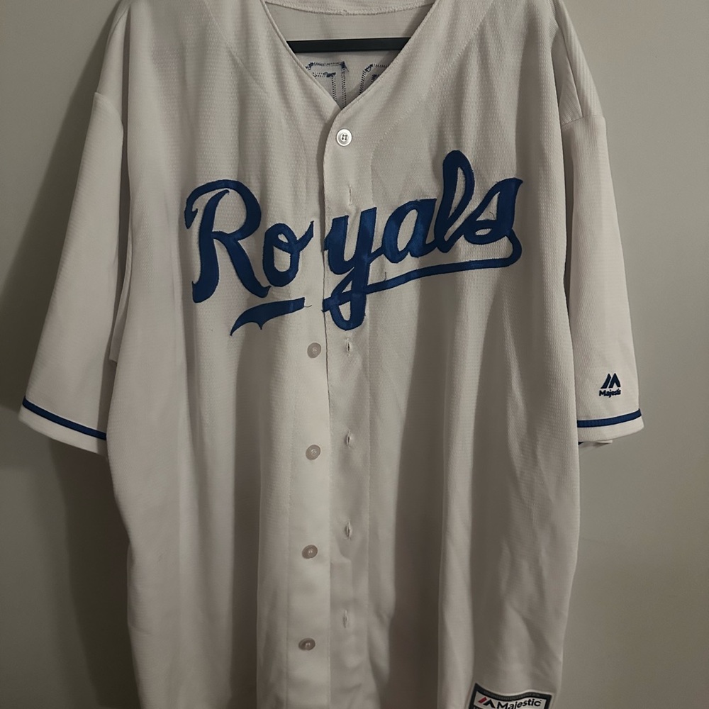 MLB White and Blue Royals Gordon Jersey